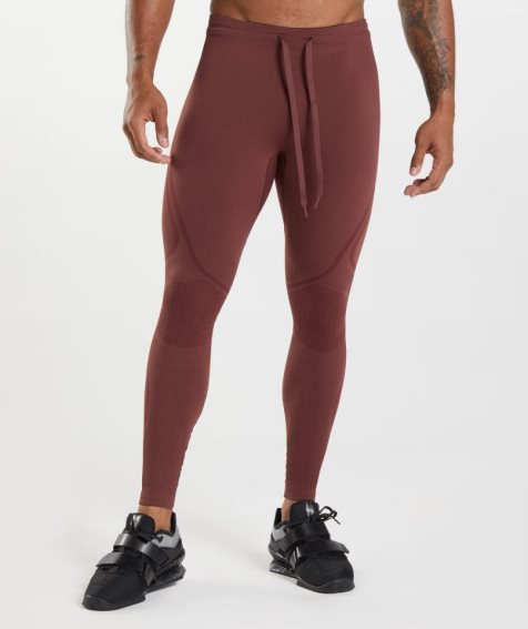 Men's Gymshark 315 Seamless Leggings Burgundy | CA N831DA